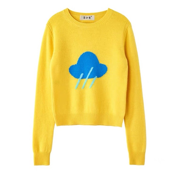 brand new no tag 100% wool weather sweater yellow - Picture 2 of 4